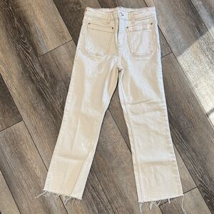 Zara Cream Cropped Jeans